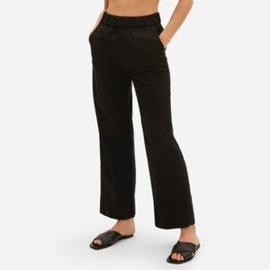 EVERLANE Organic Cotton Pull-On Wide Leg Easy Pant Black 0